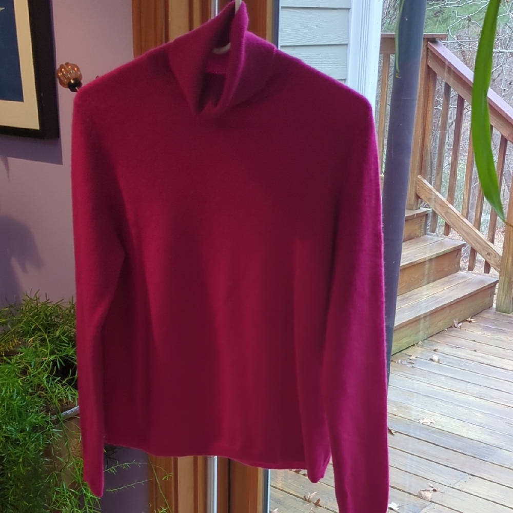 CASHMERE Women's Pink Turtleneck Sweater